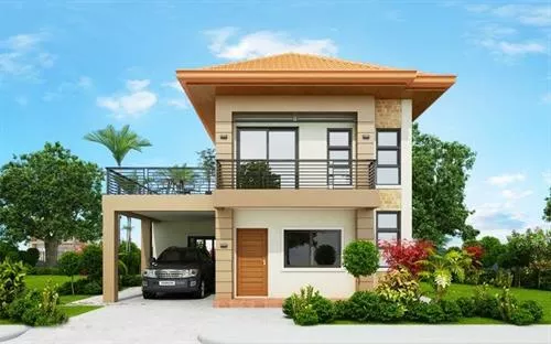 THIẾT KẾ NHÀ 2 TẦNG MÁI THÁI NÔNG THÔN 110M2 CÓ GARA Ô TÔ - Xây nhà Phan Thiết