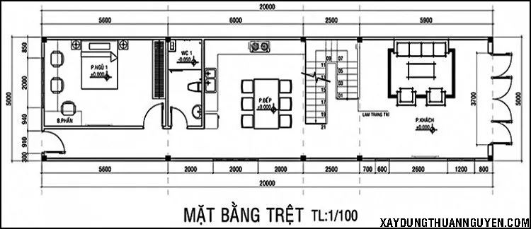 mẫu nhà 2 tầng 4 phòng ngủ 100m2